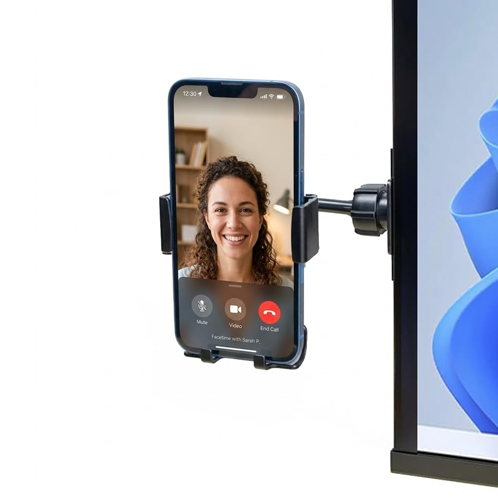 GadgetRest Uchwyt na gadżety 2 w 1: Uchwyt na telefon komórkowy i słuchawki tylko do domu i biura, uchwyt na telefon grawitacyjny, pasuje do iPhone'a 12 Pro Max, Mini, SE, Samsung Galaxy Note10, S20