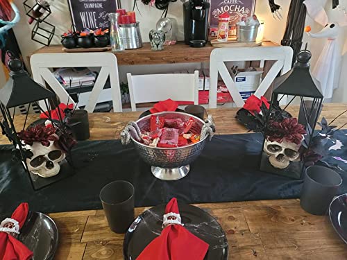 Ploymono Red Heavy Duty Cloth Napkins - 17 X 17 Inch Solid Washable Polyester Dinner Napkins - Set Of 8 Napkins With Hemmed Edges - Great For Weddings, Parties, Banquets Dinner & More #TOP3