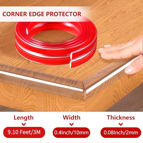 Image of Edge Protector for Sharp Edges 3 Meter, Baby Corner Protector Strip, Transparent Silicone Furniture Edge Guard, Child Safety Cushion for Table, Desk & Bed Corners