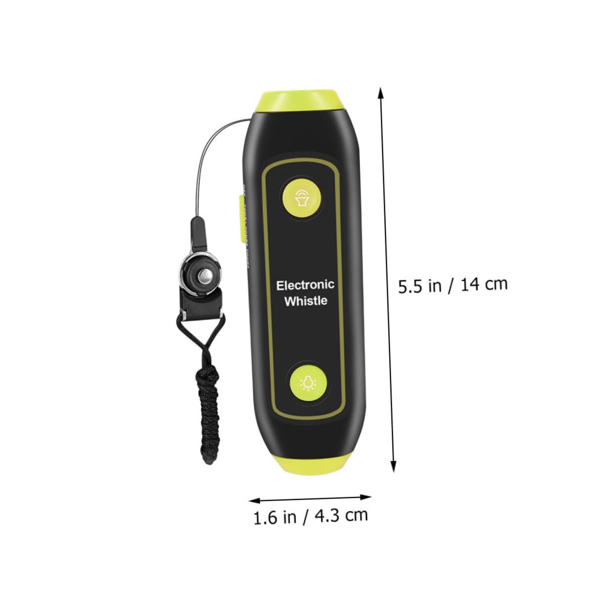 Fischietto Elettronico Verde con Torcia LED e Laccetto | Abs con Componenti Elettronici e Magnete, per Guide Traffico ed Emergenze, Accessorio Incluso