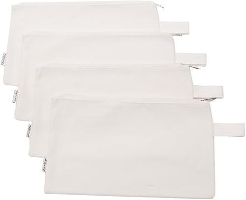 Estuches con cierre para organización de herramientas de Augbunny, 100 % algodón, 16 onzas, ultrarresistentes, multiusos, de lona, 4 unidades