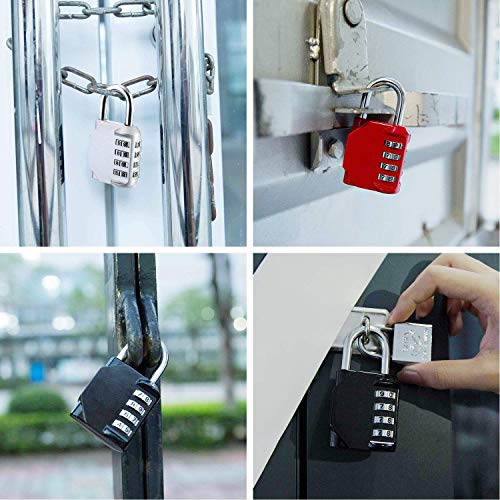 Image of 2 Pack Combination Lock 4 Digit Padlock for School Gym Locker, Sports Locker, Fence, Toolbox, Case, Hasp Storage (Black&Red)
