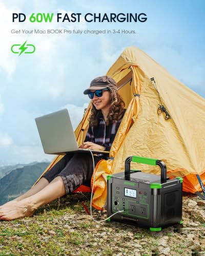 Image of Portable Power Station 1000W 999Wh Solar Generator for Outdoor Travel | with Pure Sine Wave AC Outlet, 60W USB-C PD Fast Charging, 10-Port Hub for RV Camping, Home Backup, Emergency Fishing