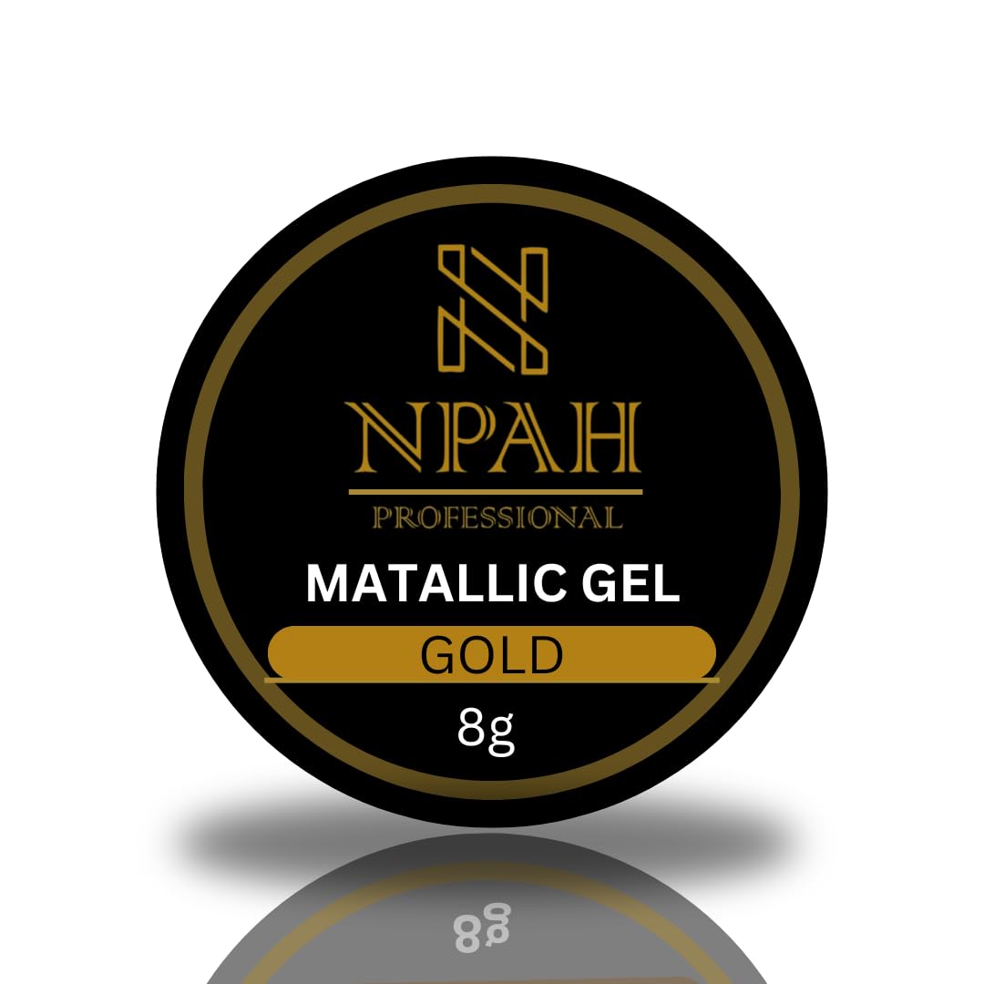 Metallic Gillter Painting NailGel, Golden Silver Painted UVGel Nail Polish 3D Metal Painting Gel Drawing Nailart Gel Glossy Soak Off UVLED DIY Nail Art Manicure (01 GOLD, MATALLIC GEL)