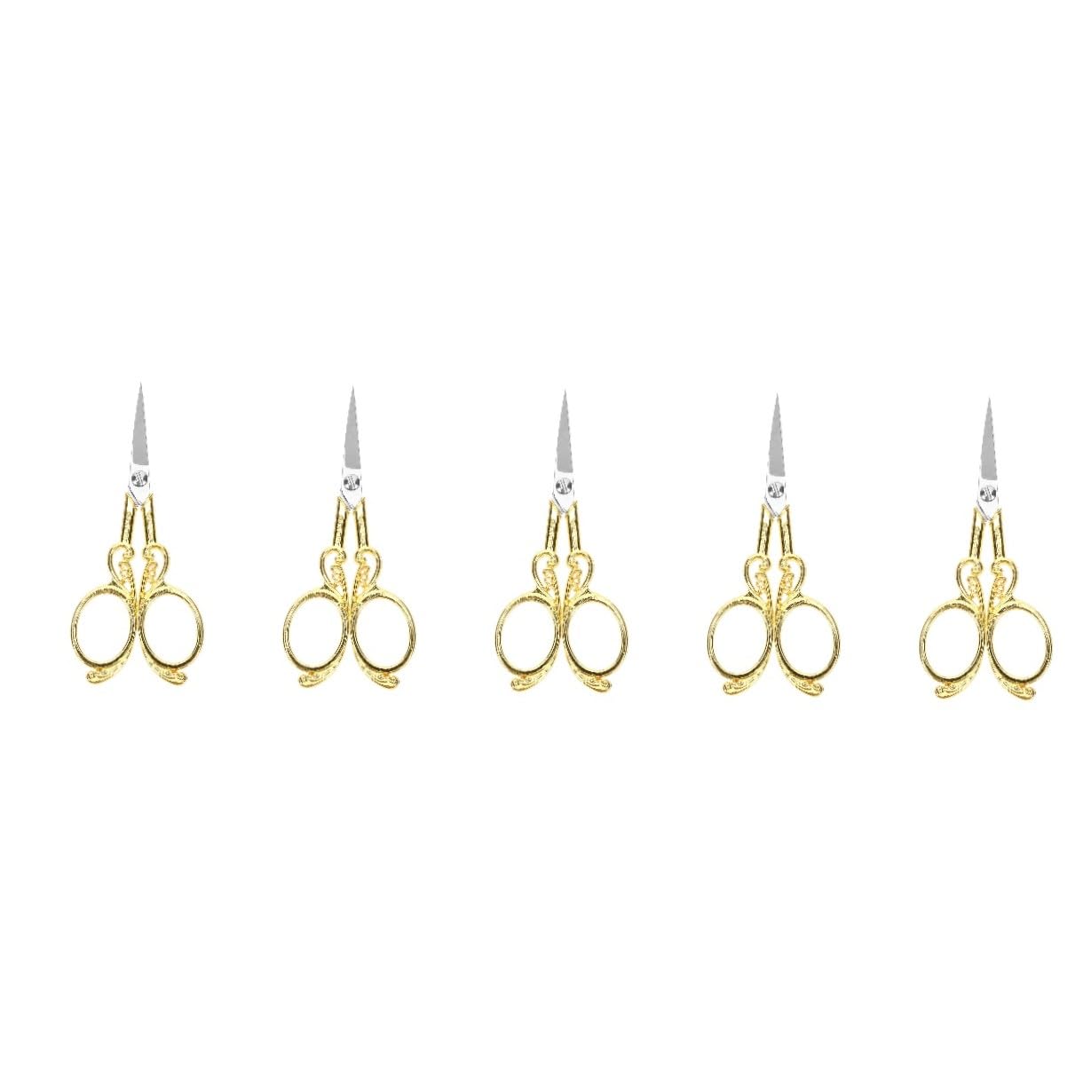 SHINEOFI 5pezzi Forbici Inossidabile Per Cucito e Ricamo Design Vintage Elegante Per Uso Domestico e Ufficio Facili Da Usare Per Tessuti e Filo