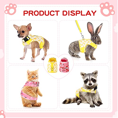2 Sets Small Size Cat Harness and Leash Set Strawberry Escape Proof Pet Vest Harness Collar and Leash Set Banana Cat… - Image 6