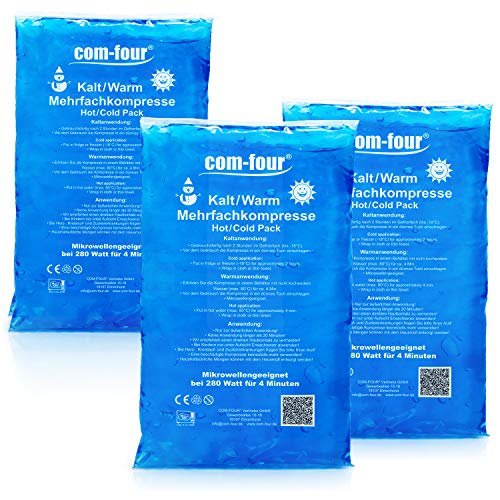 com-fouru00ae 3x multiple compress - gel compress for cold & warm applications - cooling pads - suitable for microwaves (3 pieces - large V2)