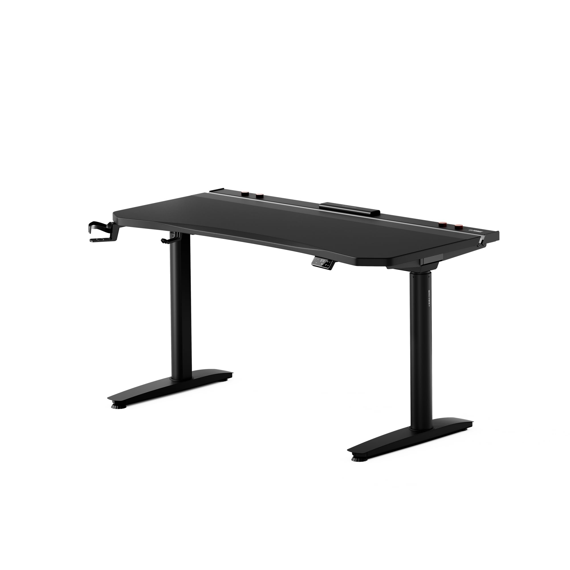 Diablo Gaming Schreibtisch höhenverstellbar Gaming Tisch RGB LED, 140x70 cm | Computertisch, PC Tisch elektrisch höhenverstellbar, Kabelmanagement, Headsethalter, Getränkehalter, ergonomische Tischplatte