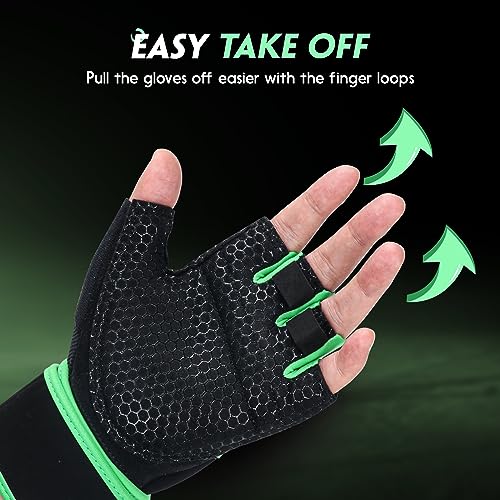 Image of Workout Gloves Gym Gloves Weight Lifting Gloves for Men Women with Full Palm Pad,Strong Wrist Wraps Support,Enhanced Grip,for Fitness,Training,Weightlifting,Exercise