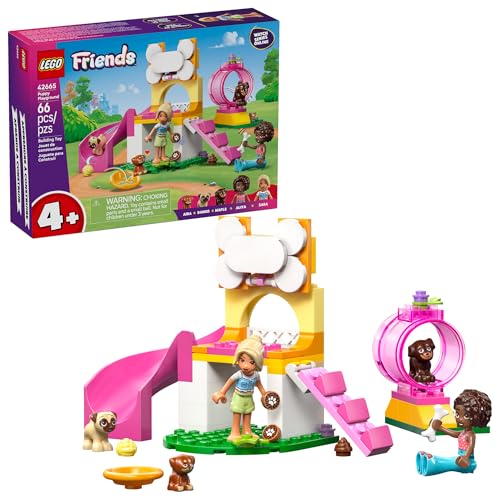 LEGO Friends Puppy Playground Pretend Play Building Toy - Creative Storytelling Playset for Girls & Boys, Ages 4+ - Includes 3 Dog Toys, & 2 Minidolls - Gift Idea for Birthdays & Pet Lovers - 42665