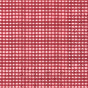 Lot de 20 serviettes en papier à carreaux Rouge 25 x 25 cm