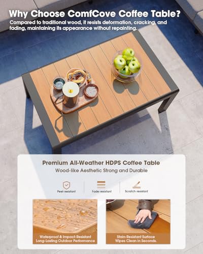 Image of Aluminum Outdoor Patio Furniture Set, 8 Seats Patio Conversation Sets, Oversized Outdoor Sectional with Washable Thick Cushions & Coffee Table for Backyard, Garden and Poolside, Gray