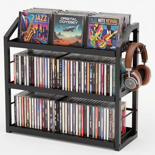 3-Tier Steel CD Storage Rack