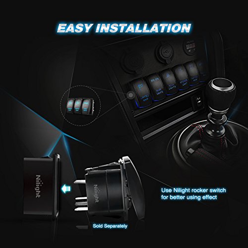 Image of Nilight 90011C Rocker Panel Holder Kit ABS Plastic Black Automotive Mount Toggle Switch Housing (Pack of 3), 2 Years Warranty