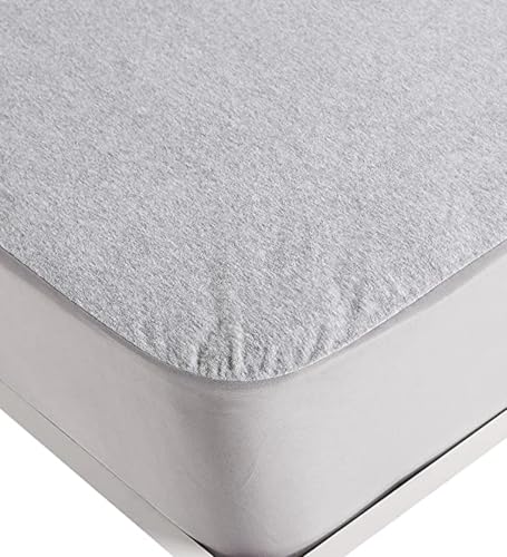 Image of Springtek 100% Waterproof Mattress Protector | Premium Cotton Mattress Bed Cover | Breathable and Non-Allergenic Ultra Soft Fitted Bed Protector | 78x48 Inch, Double, Grey