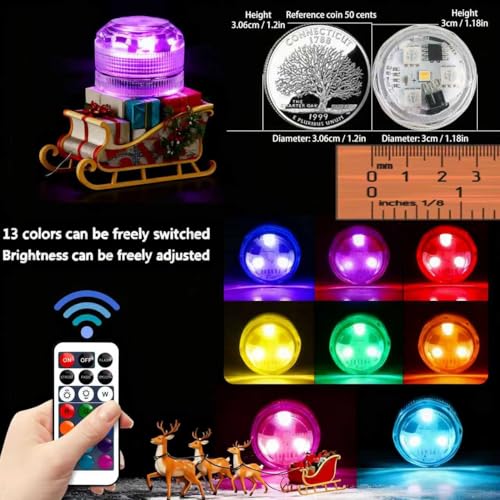 Image of HL Small Submersible Led Lights with Remote,Mini LED Light,Waterproof Tea Light,Underwater Lights,Flameless Candles,Suitable for Vases, Fish Tanks, Hot Tubs, Parties,Wedding,Halloween Decorations