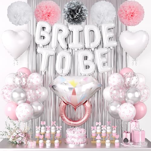 Image of Pink Bachelorette Party Decorations, Bride To Be Bridal Shower Balloon Kit