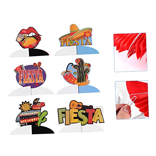 Ciieeo 18 Peças Enfeite De Decoração Mexicana Cinco De Mayo Decoração De Mesa De Papel Comal Para To