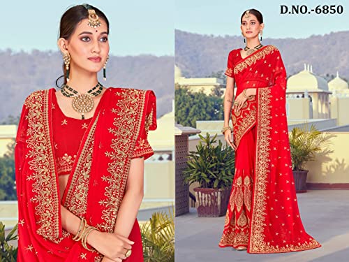 Sari traditionnel en georgette de qualité supérieure modèle 8671 - 3