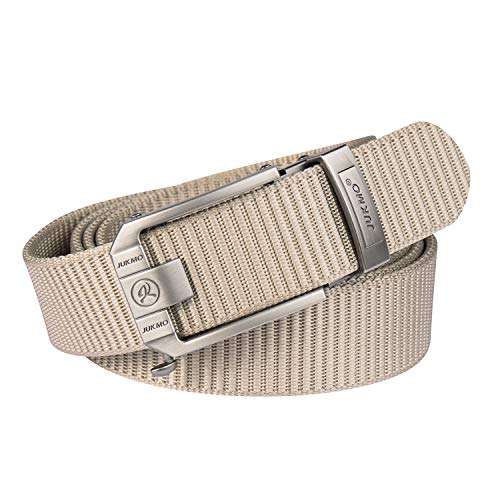 JUKMO Ratchet Belt for Men, Nylon  Tactical Belt with Automatic Slide Buckle, Adjustable Trim