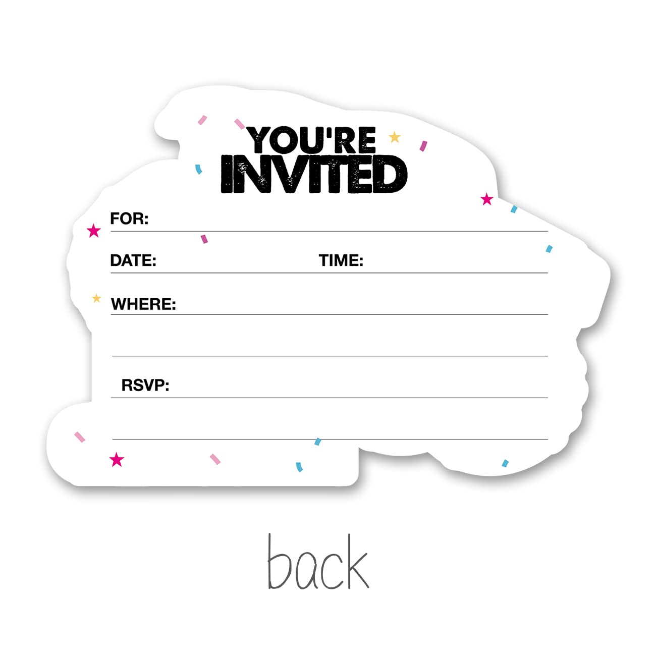 Opomzk Monster Truck Birthday Invitations for Boys with Envelopes, 20 Set Monster Truck Shaped Invitations for Kids, Theme Birthday Party Decorations Supplies Favors, Double-Sided