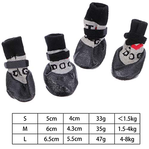UKCOCO 4 Peças de Meia de Cachorro Botas de Cachorro Anti-Derrapantes Com Alças Ajustáveis â€‹â€‹Pro