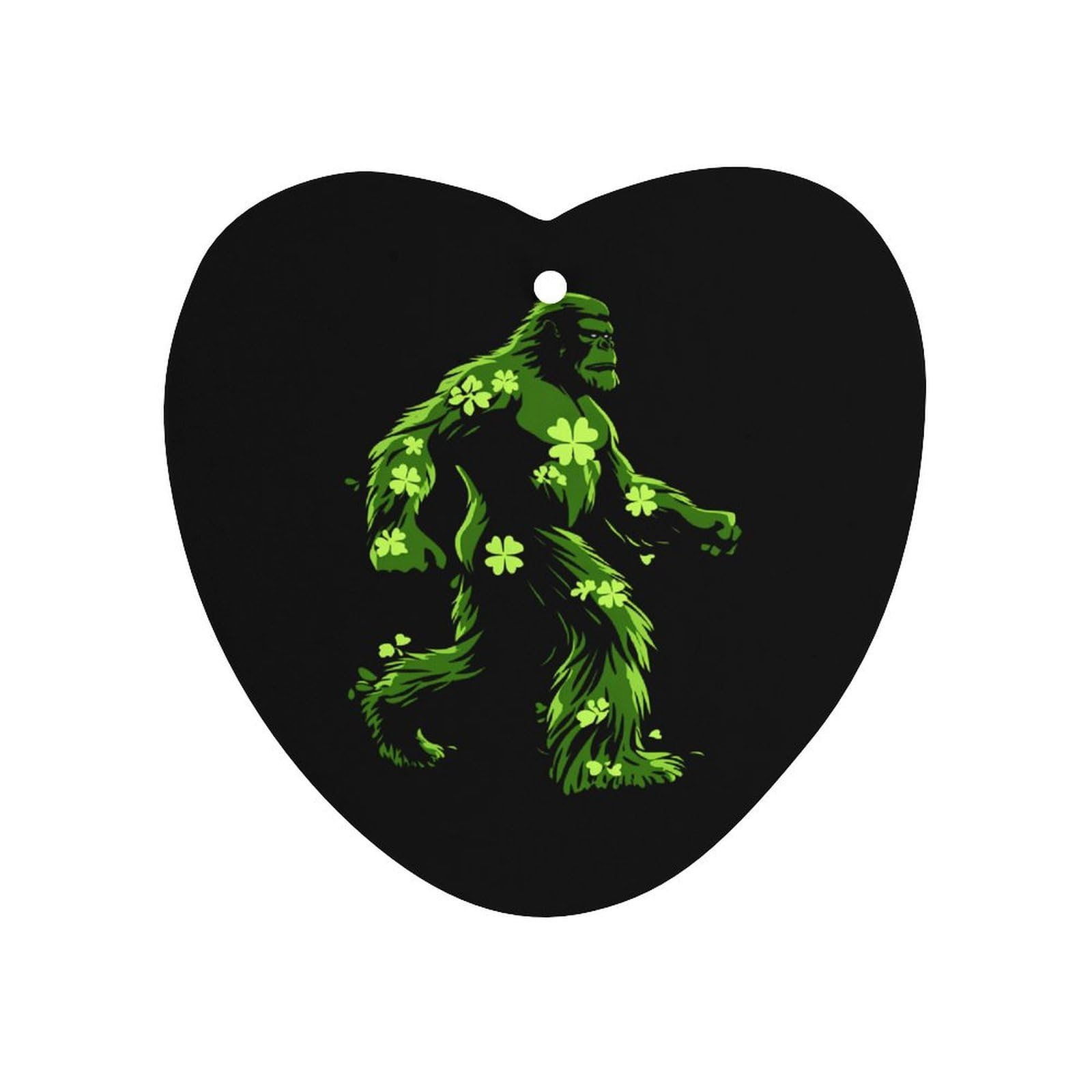 St Patricks Day Bigfoot Sasquatch Shamrock Car Air Freshener Hanging Aromatherapy Tablets for Car Accessories Love form