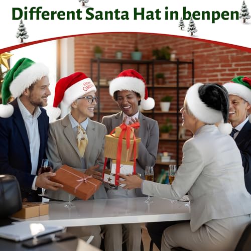 benpen Santa hat for Adults Father Christmas Xmas Holiday Hat, Unisex Santa Claus Hat Velvet Comfort Costume Accessory for New Year Festive Party Supply,Fur Christmas Headwear - Image 6