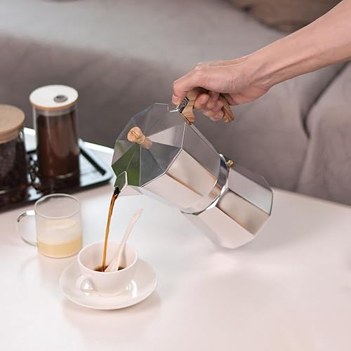 Miniatura 5 de wedrink Máquina de café expreso para estufa de 12 tazas de aluminio Moka Pot Percolator