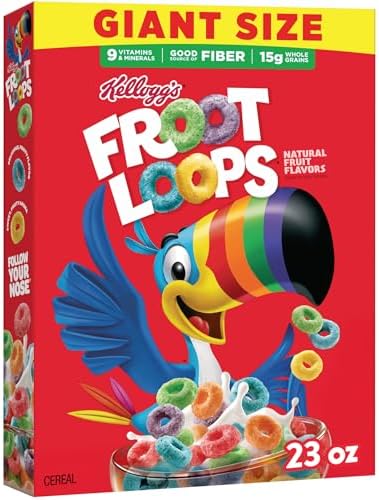 Kellogg's Froot Loops Original Giant Size Breakfast Cereal 23 oz