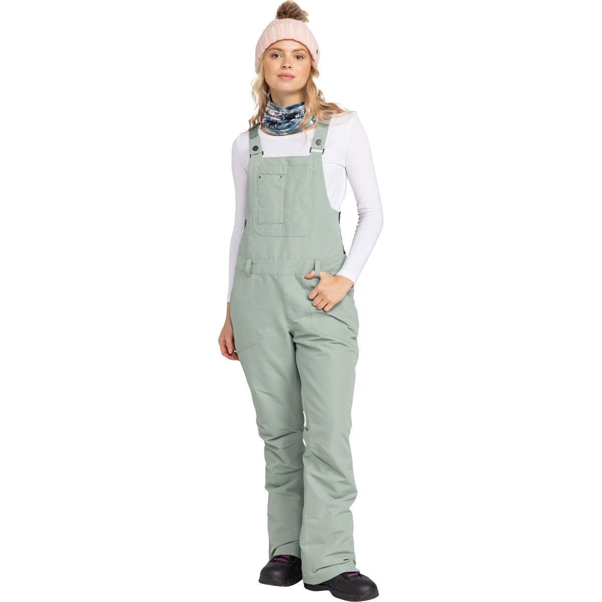 Roxy - Womens Rideout Bib Snow Pants, Color Lily Pad, Size: Large