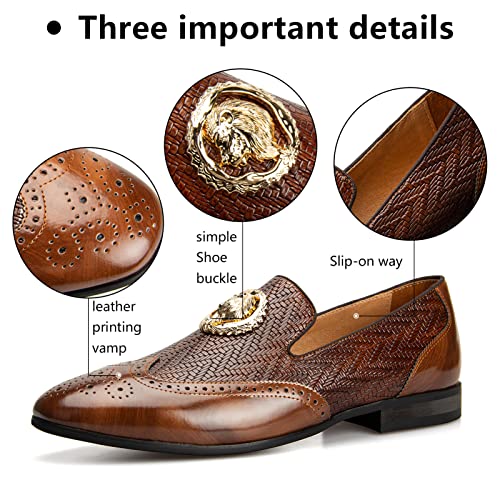 Image of Meijiana Men's Fashion Classic Microfiber PU Leather Loafers and Weeding Dress Shoes for Men