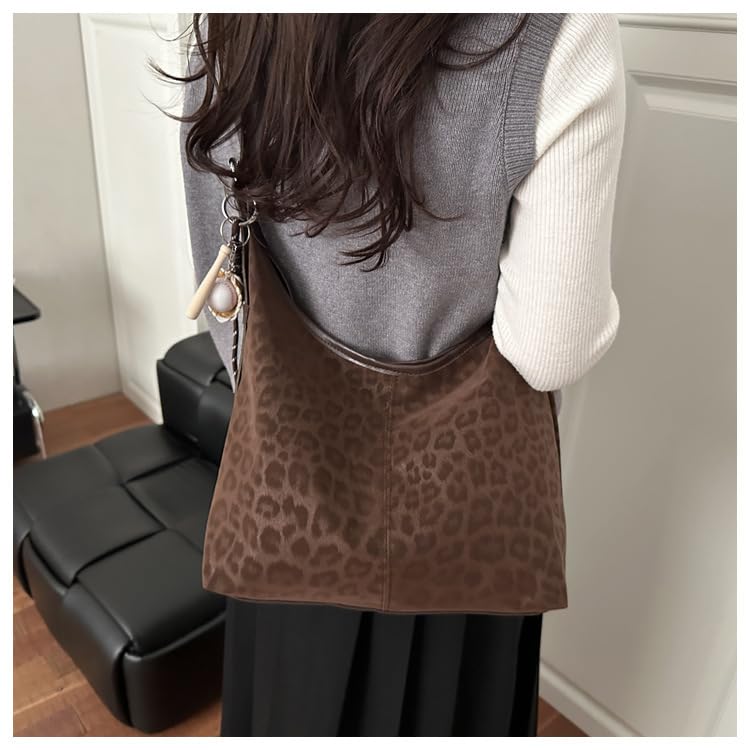 Image of y2k Cheetah Handbags for Women, Hobo Bag Cheetah Print Ladies Chic Shoulder Bags Tote Bag Leopard Print Large Crossbody