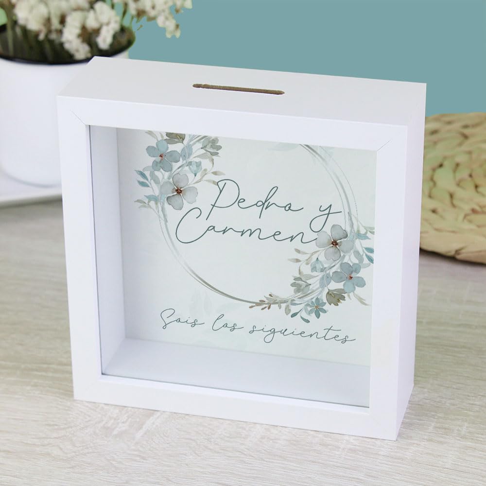 Hucha Personalizada con Nombres para Boda Sois los Siguientes