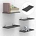 SSNEWOG 13X6 Inch Pegboard Shelves Set of 4, Metal Peg Board Shelves Accessories, Flat Display Shelves for Pegboard, Metal Retail Display for Storage and Organization, Black