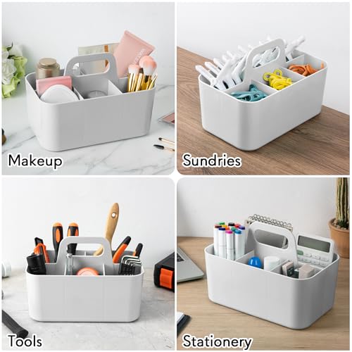 Image of Tiawudi Multipurpose Caddy Organizer, Plastic Caddy with Handle, Stackable Desk Organizer for Stationery, Marker and Pencil, Office Supplies Organizer, Dorm Caddy (Pack of 2)