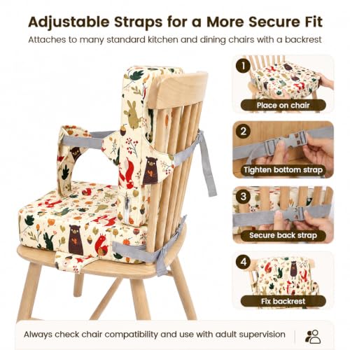 Image of Booster Seat for Kitchen Chair, Upgrade Toddler Booster Seat for Table