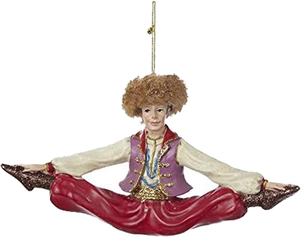Kurt S. Adler Resin Russian Dancer Ornament, 3.8-Inches, Multicolor