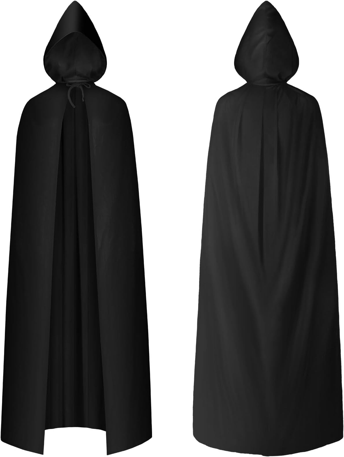 AOOWU Hooded Cape,Adult Long Black 150cm
