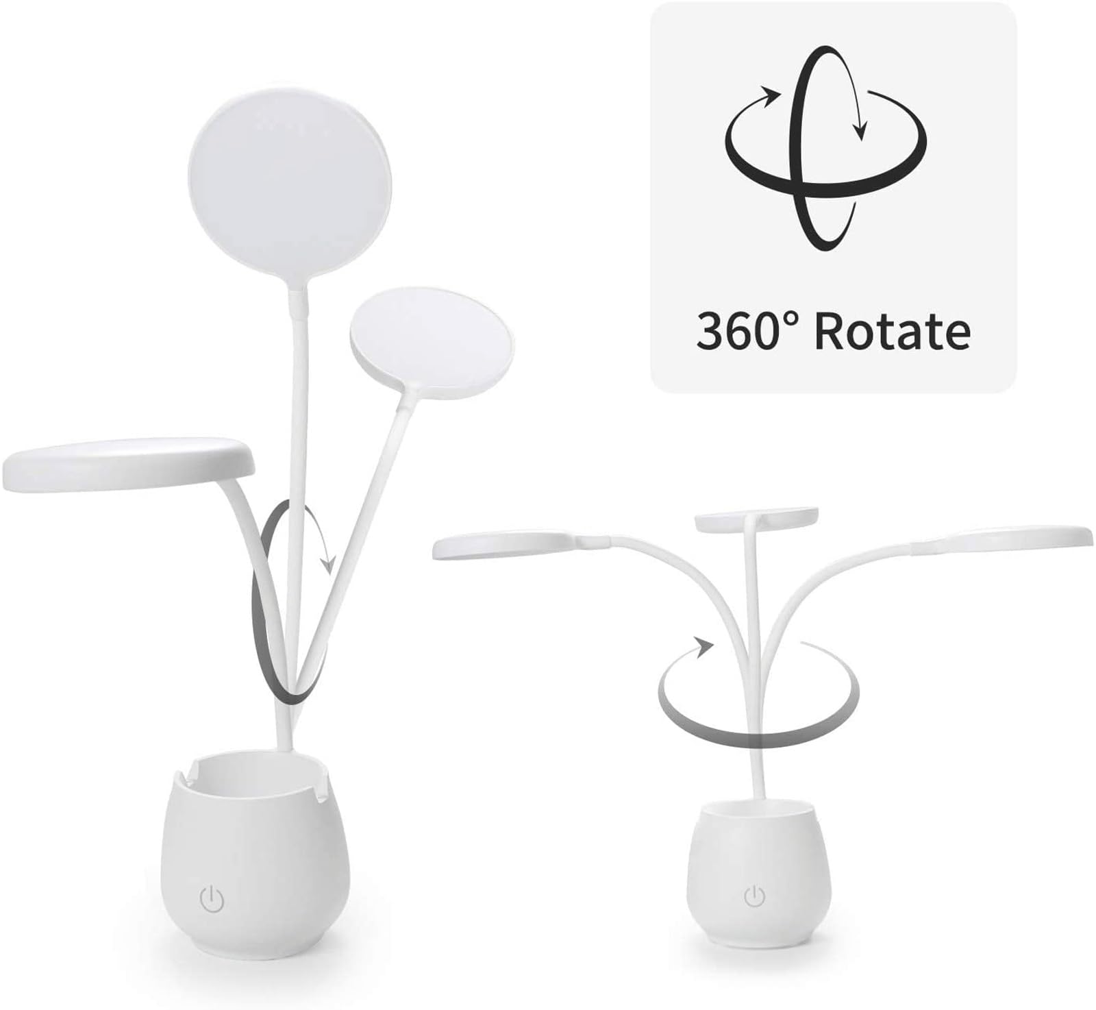 Lampa biurkowa LED, lampka do czytania, dotykowa lampa biurkowa z 3 trybami kolorów, elastyczna lampa typu gęsia szyja, możliwość ładowania, ściemniana lampa biurkowa z portem ładowania USB, uchwyt na