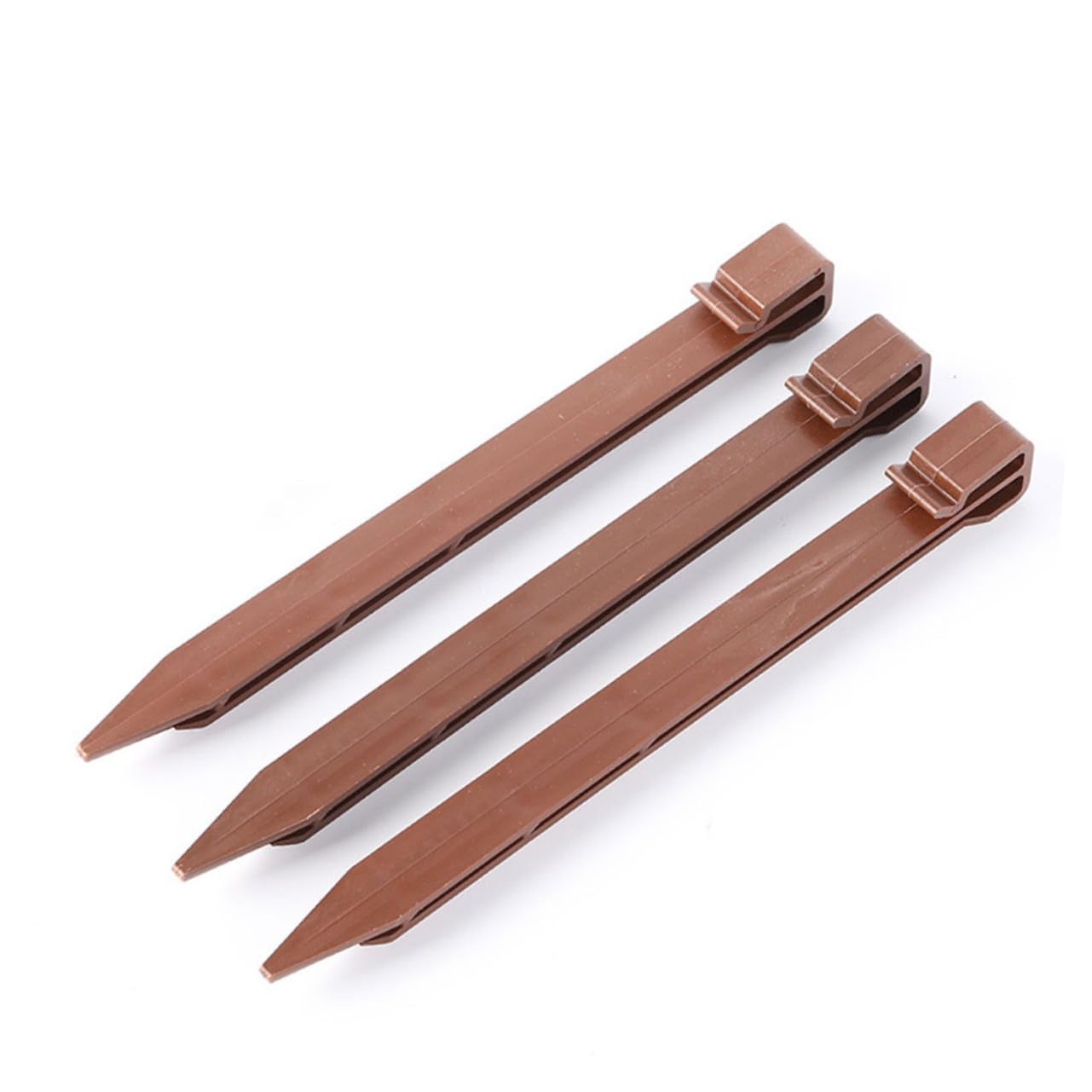 Toyvian 30 pezzi Picchetti da in Plastica Marroni Picchetti Ancoraggio per Bordure Aiuole Fissaggio Pacciamatura e Reti per Campeggio e Paesaggistica