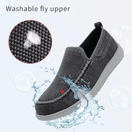 Image of 1TAZERO Wide Shoes for Men Slip on Shoes Casual Loafer with Arch Support Lightweight Walking for Elderly & Wide Feet Plantar Fasciitis