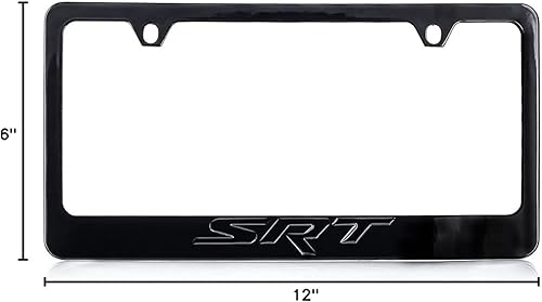 Miniatura 6 de Dodge SRT - Marco de matrícula de metal sólido negro