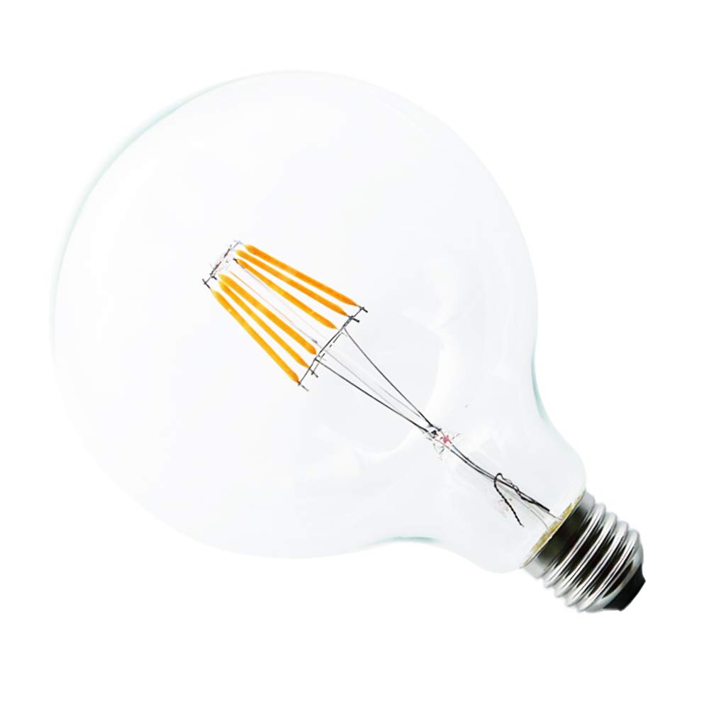 6W Bombillas de Filamento LED E27,G125 Edison LED Retro filamento bombilla 2200K Blanco cálido Luz (8 pack)