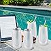 4 Pack Stemless Double Insulated Champagne Flute Tumbler with Lid, 6 Oz Unbreakable Reusable Cocktail Champagne Toasting Glasses, Great Gift for Friends Family Christmas Birthday, Glitter White