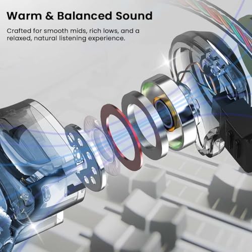 Image of BR Pro IEM Wired Earphones, in Ear Monitor with Type-C Plug, 10mm Titanium Driver, HD Mic, Oxygen-Free Copper Cable, Noise-Isolating Eartips - for Android, Laptops, Tablets