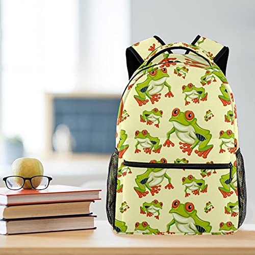 Sac à dos grenouille verte grand compartiment pour filles - 6