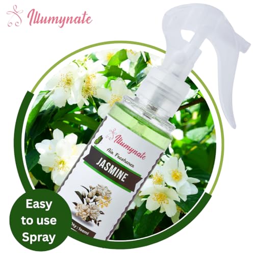Image of Jasmine Room Freshener For Home 100ml | Refreshing Aroma Fragrance Spray Kitchen Bathroom Car Living Area Office Cabin, workspace, Bedroom Freshener (Jasmine)