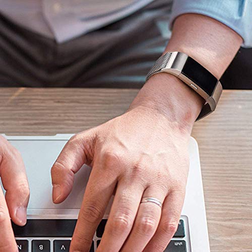 Pulseiras unissex para Fitbit Charge 2 - Pulseira de substituição - Nandos-Store (Prata)