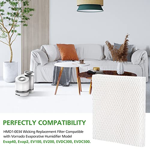Cabiclean Md1-0034 Replacement Humidifier Wicks Filters Compatible With Vornado Evaporative Humidifier Model Evap40, Evap2, Ev100, Ev200, Evdc300, Evdc500, (4-Pack) #TOP2